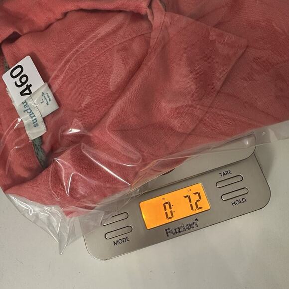 Sundance Button Front LinenTop Womens Large Coral Preppy Quiet Luxury - Picture 11 of 11